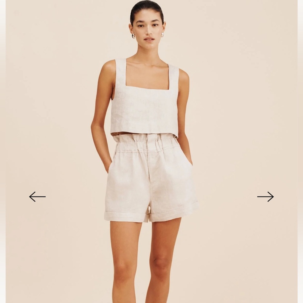 New POSSE Alice Crop Top Beige/Natural Size Small